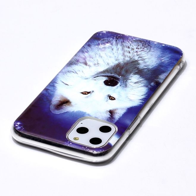 iPhone 11 Pro Hülle - TPU Softcase - fluoreszierend - weisser Wolf