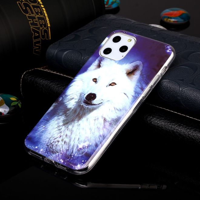 iPhone 11 Pro Hülle - TPU Softcase - fluoreszierend - weisser Wolf