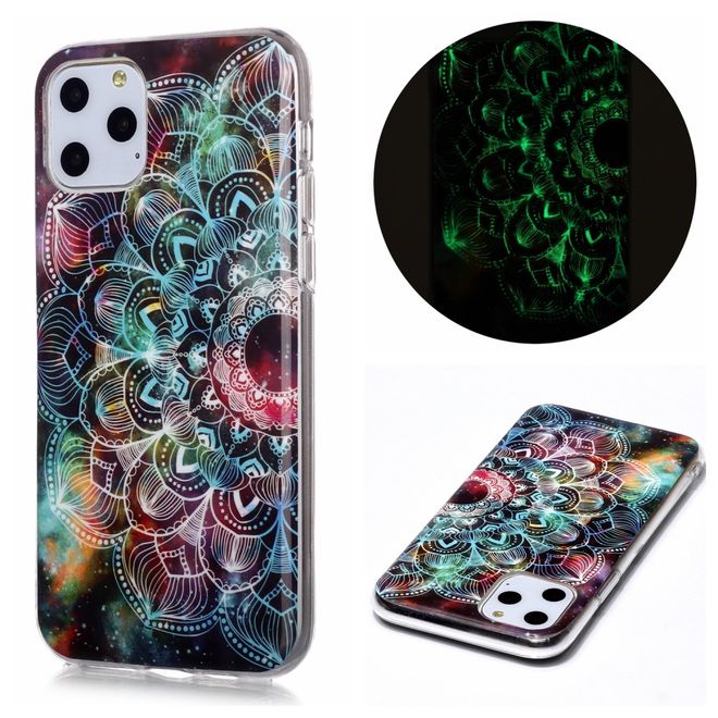 iPhone 11 Pro Hülle - TPU Softcase - fluoreszierend - Mandala Blume