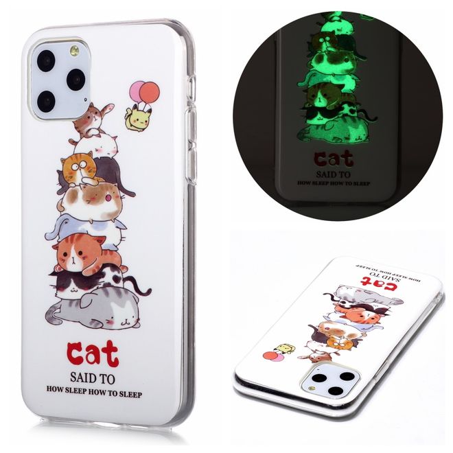 iPhone 11 Pro Hülle - TPU Softcase - fluoreszierend - Katzen