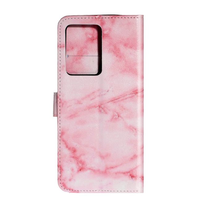 Samsung Galaxy S20 Ultra Handy Hülle - Leder Bookcover Image Series - pink Marmor