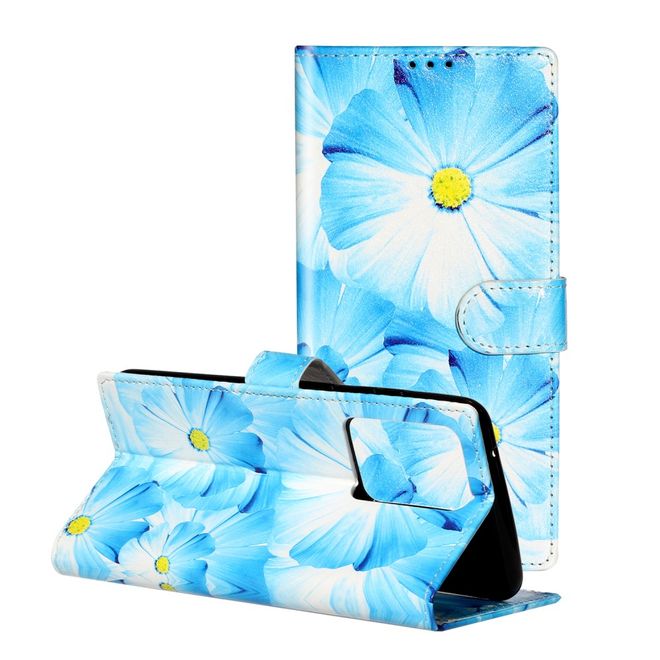 Samsung Galaxy S20 Ultra Handy Hülle - Leder Bookcover Image Series - blaue Blumen
