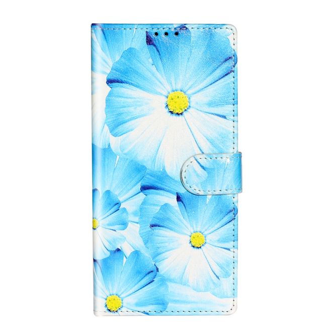 Samsung Galaxy S20 Ultra Handy Hülle - Leder Bookcover Image Series - blaue Blumen