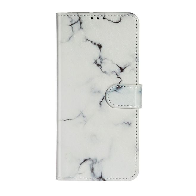 Samsung Galaxy S20 Ultra Handy Hülle - Leder Bookcover Image Series - Marmor weiss