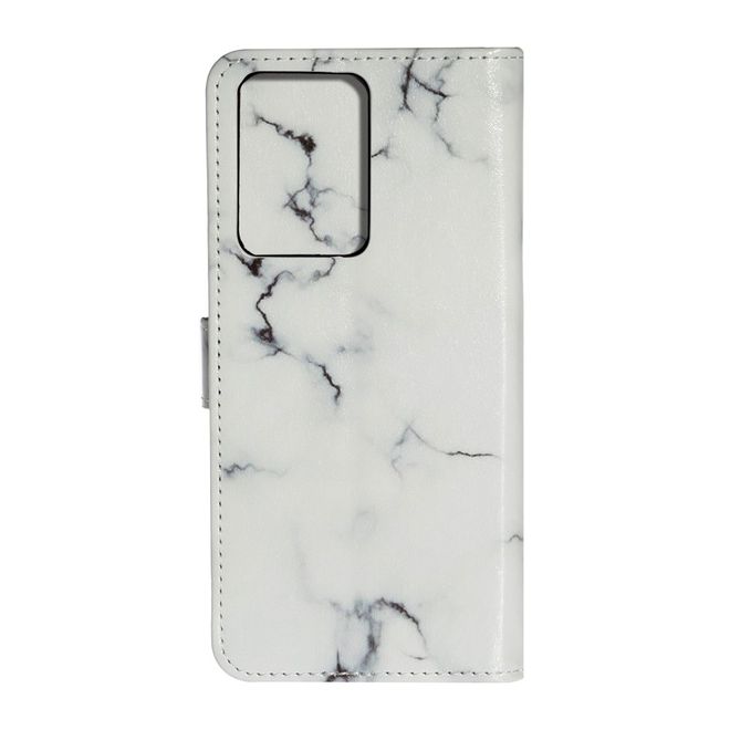 Samsung Galaxy S20 Ultra Handy Hülle - Leder Bookcover Image Series - Marmor weiss