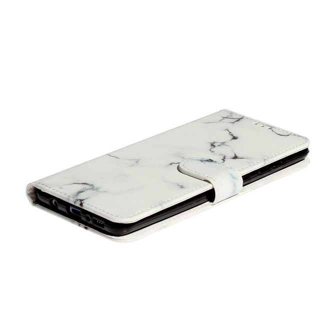 Samsung Galaxy S20 Handy Hülle - Leder Bookcover Image Series - Marmor weiss