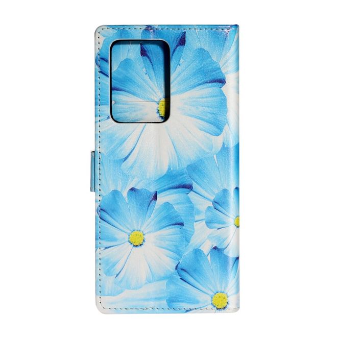 Samsung Galaxy S20 Handy Hülle - Leder Bookcover Image Series - blaue Blumen