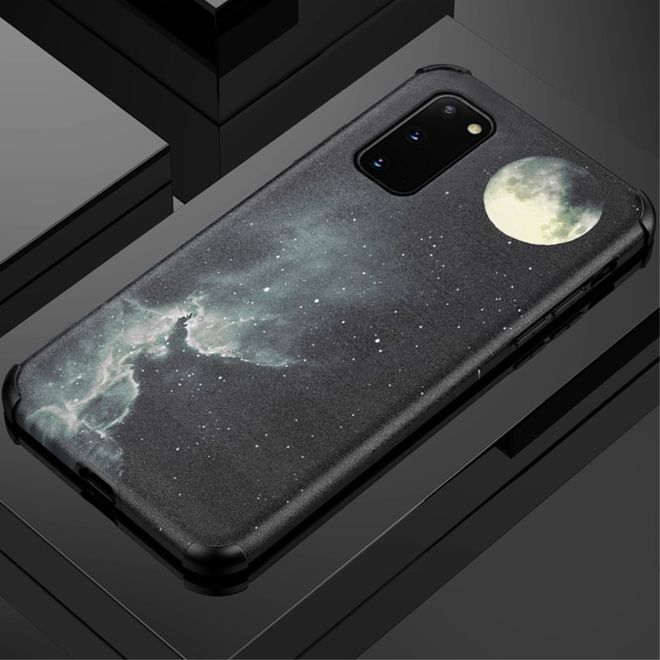 Samsung Galaxy S20 Hülle - TPU Softcase mit Seidentextur - Mond