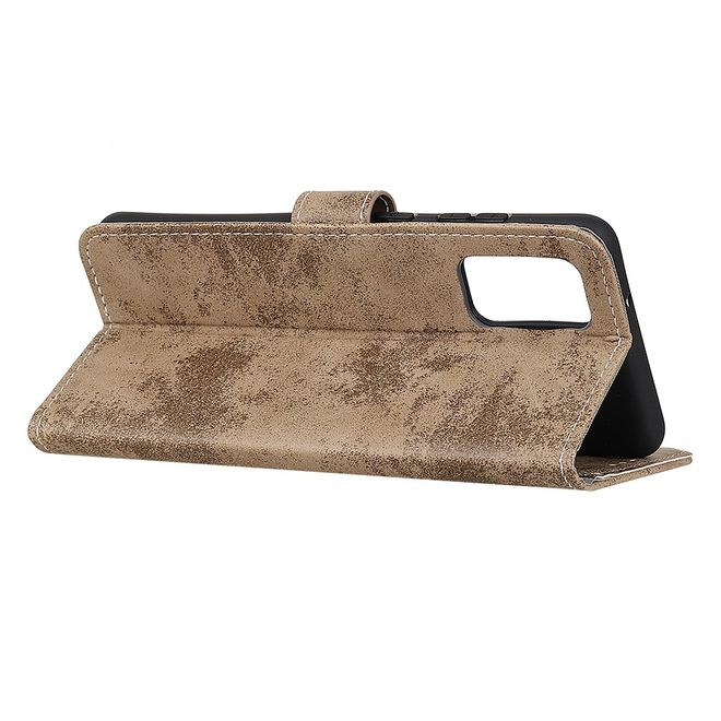 Samsung Galaxy Note 20 Handyhülle - Vintage Leder Bookcover Series - khakifarben