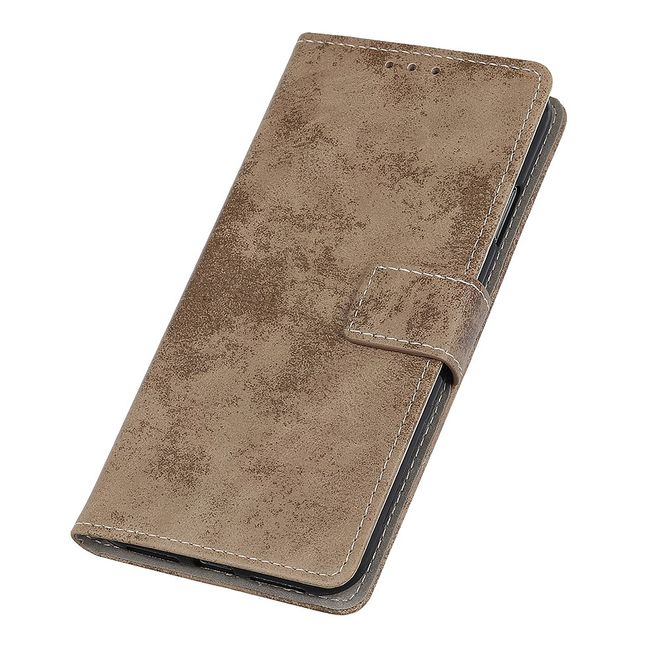 Samsung Galaxy Note 20 Handyhülle - Vintage Leder Bookcover Series - khakifarben