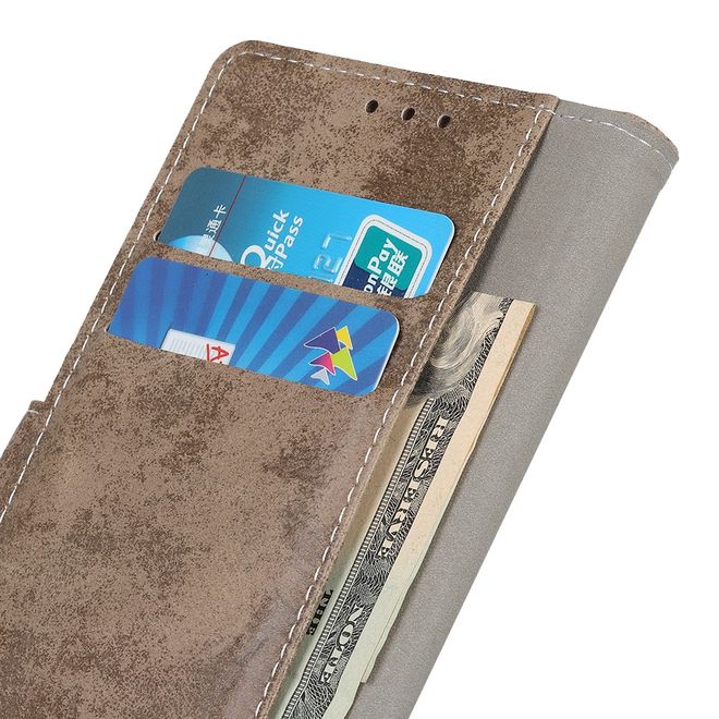Samsung Galaxy Note 20 Handyhülle - Vintage Leder Bookcover Series - khakifarben