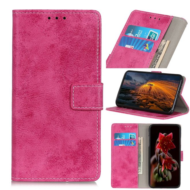 Samsung Galaxy Note 20 Handyhülle - Vintage Leder Bookcover Series - rosa