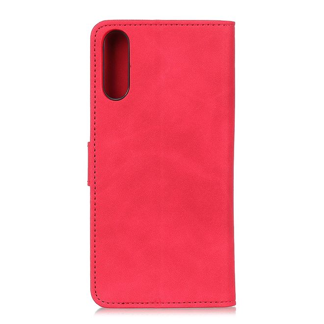 LG Velvet Handy Hülle - Classic IV Leder Bookcover Series - rot