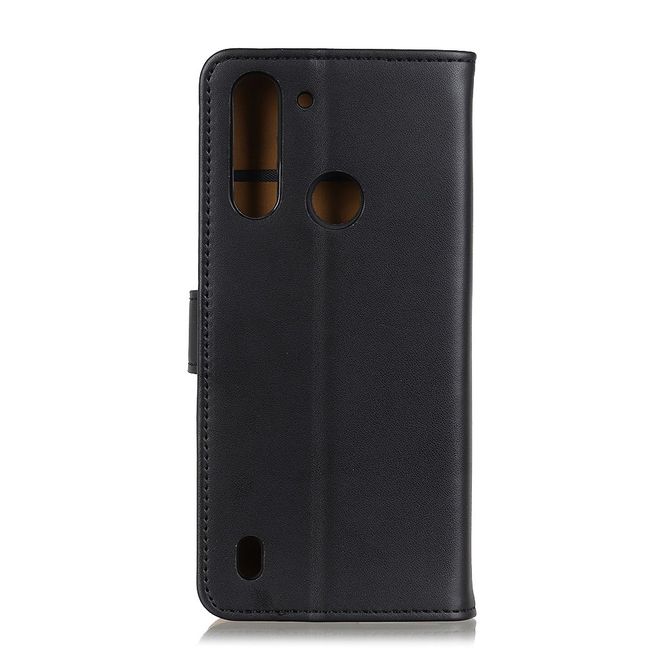 Motorola Moto G8 Power Lite Handy Hülle - Classic II Leder Bookcover Series - schwarz