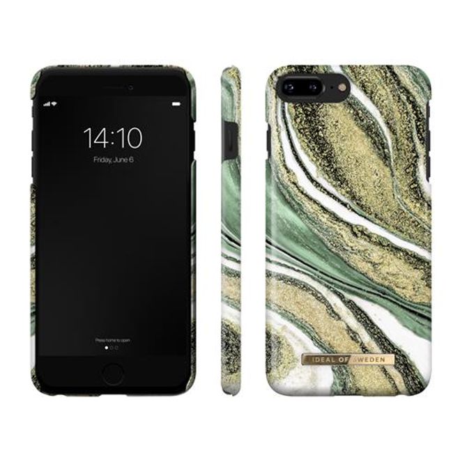 iDeal of Sweden - iPhone 8 Plus / 7 Plus / 6S Plus / 6 Plus Hülle, Designer Case Cosmic Green Swirl - mehrfarbig