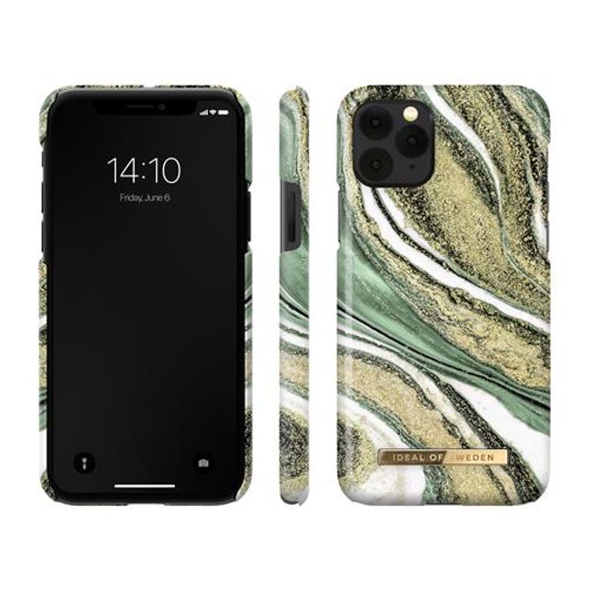 iDeal of Sweden - iPhone 11 Pro / XS / X Hülle, Designer Case Cosmic Green Swirl - mehrfarbig