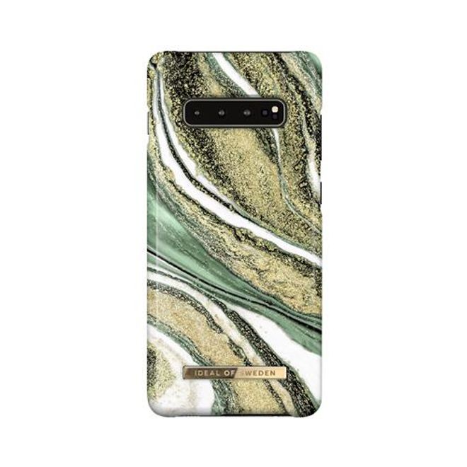 iDeal of Sweden - Samsung Galaxy S10 Plus Hülle, Designer Case Cosmic Green Swirl - mehrfarbig