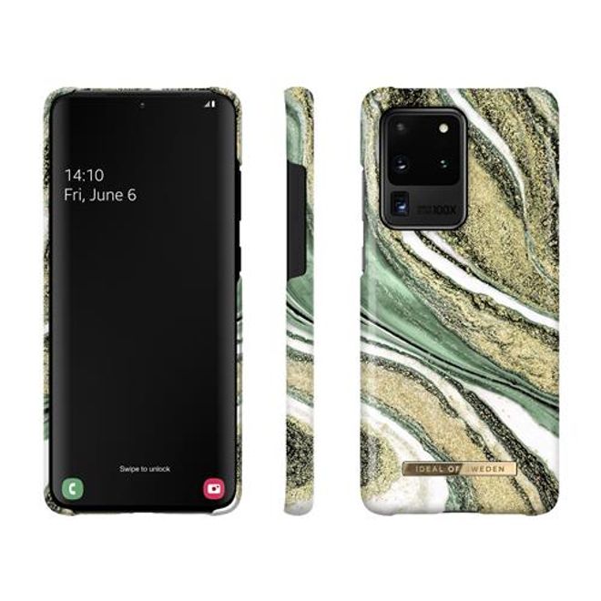 iDeal of Sweden - Samsung Galaxy S20 Ultra Hülle, Designer Case Cosmic Green Swirl - mehrfarbig