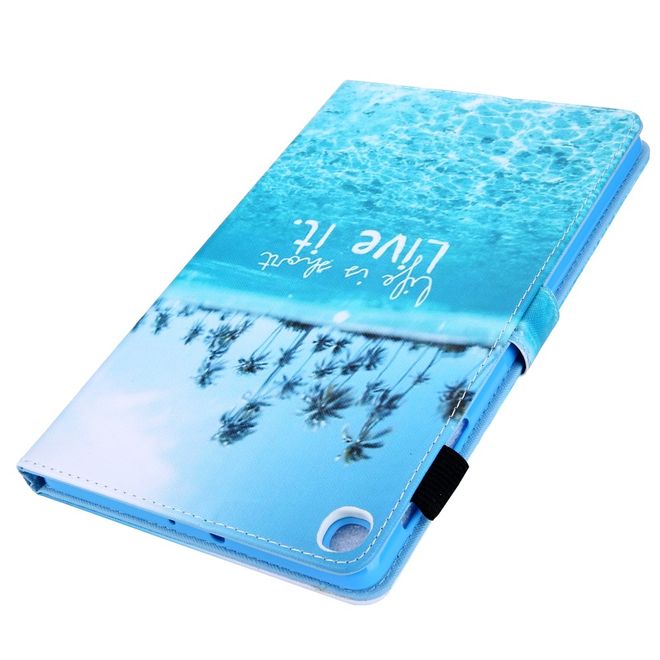 Samsung Galaxy Tab A 8.4 (2020) Hülle - Smart Kunstleder Case - mit Standfunktion - Beach und Palmen