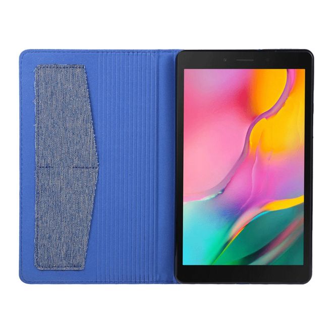 Samsung Galaxy Tab A 8.0 (2019) Hülle - Case aus Stoff/Kunstleder - mit Standfunktion - blau