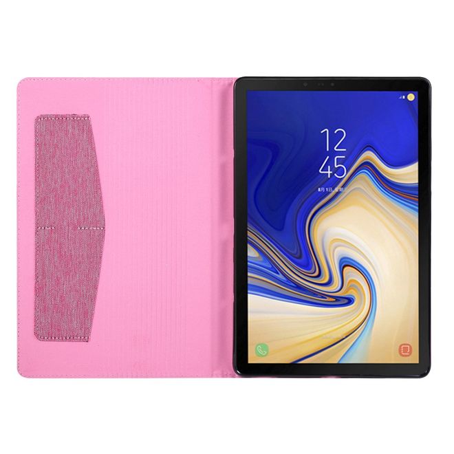 Samsung Galaxy Tab S5e Hülle - Case aus Stoff/Kunstleder - mit Standfunktion - pink