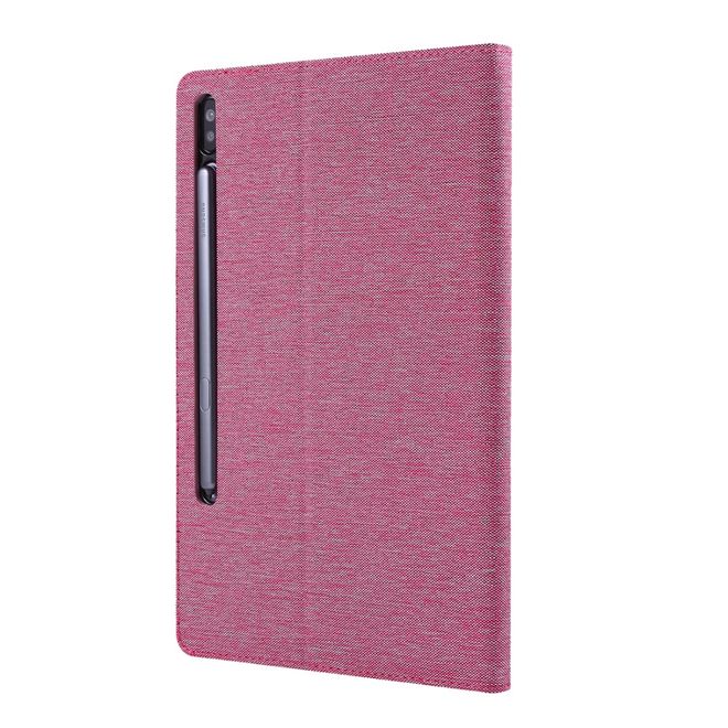 Samsung Galaxy Tab S6 Hülle - Case aus Stoff/Kunstleder - mit Standfunktion - pink