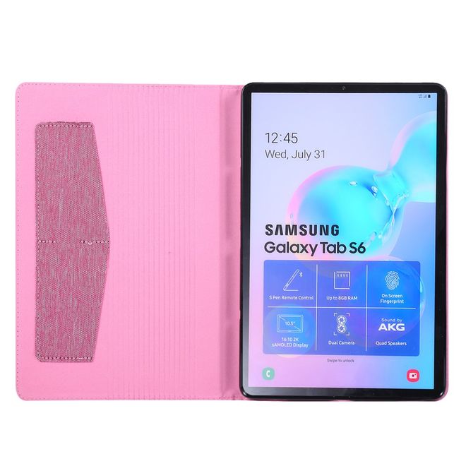 Samsung Galaxy Tab S6 Hülle - Case aus Stoff/Kunstleder - mit Standfunktion - pink