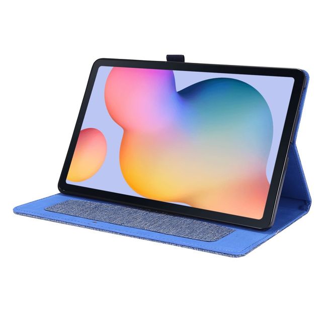 Samsung Galaxy Tab S6 Lite Hülle - Case aus Stoff/Kunstleder - mit Standfunktion - blau
