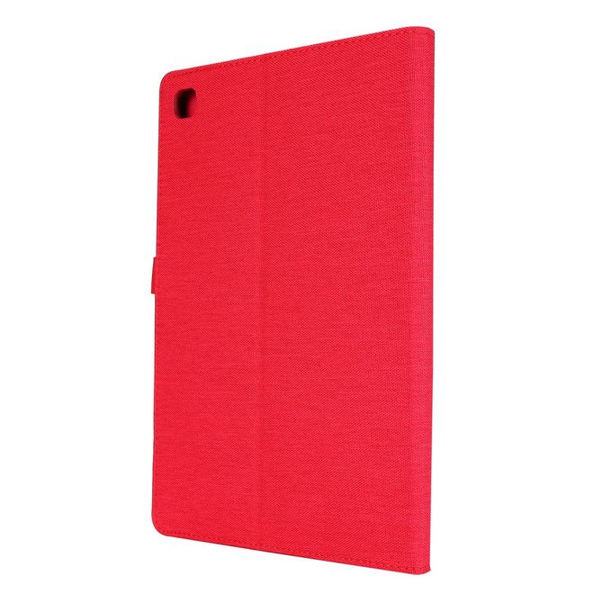 Samsung Galaxy Tab S6 Lite Hülle - Case aus Stoff/Kunstleder - mit Standfunktion - rot