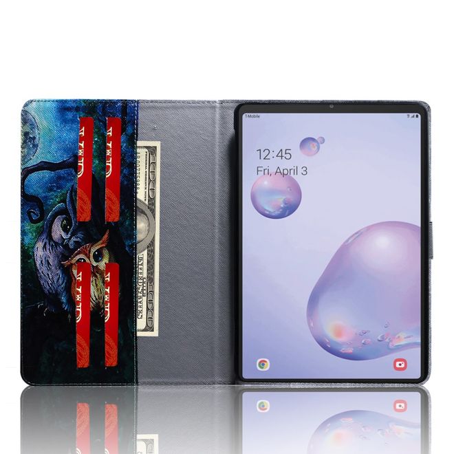 Samsung Galaxy Tab A 8.4 (2020) Hülle - Smart Kunstleder Case - mit Standfunktion - düstere Eulen