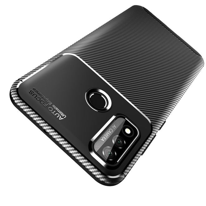Huawei P smart 2020 Handyhülle - Carbon Fiber TPU Softcase Series - schwarz