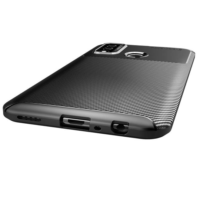 Huawei P smart 2020 Handyhülle - Carbon Fiber TPU Softcase Series - schwarz