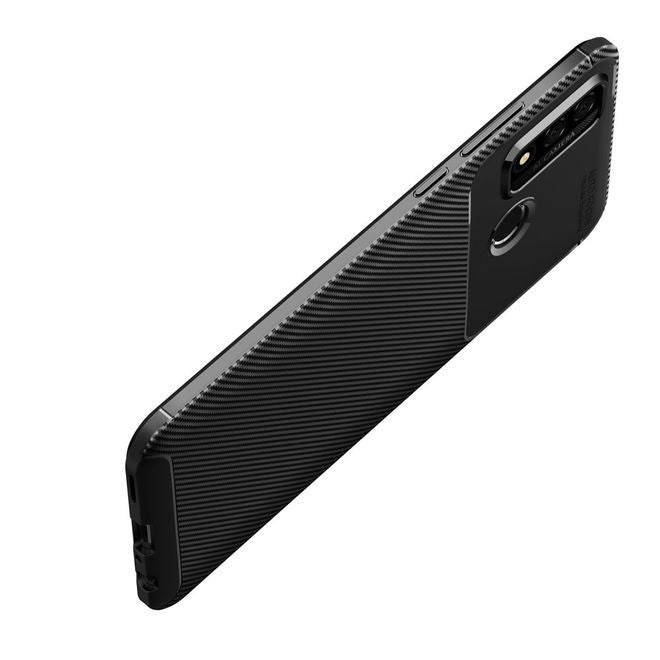 Huawei P smart 2020 Handyhülle - Carbon Fiber TPU Softcase Series - schwarz