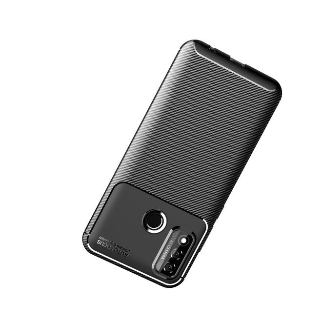 Huawei P smart 2020 Handyhülle - Carbon Fiber TPU Softcase Series - schwarz