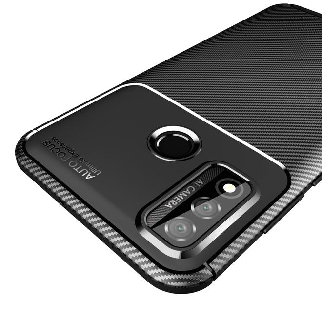 Huawei P smart 2020 Handyhülle - Carbon Fiber TPU Softcase Series - schwarz