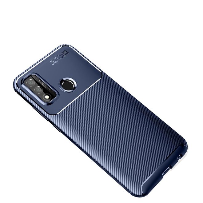 Huawei P smart 2020 Handyhülle - Carbon Fiber TPU Softcase Series - blau