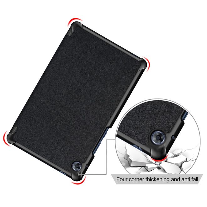 Huawei MatePad T8 Hülle - Dreifach faltbares Leder Case - schwarz