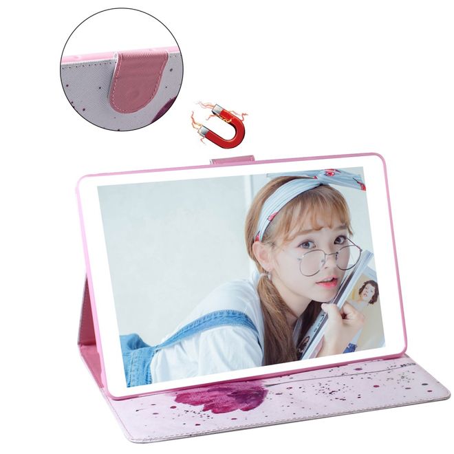 Huawei MatePad T8 Hülle - Smart Kunstleder Case - mit Standfunktion - schlichte Blume