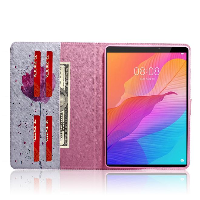 Huawei MatePad T8 Hülle - Smart Kunstleder Case - mit Standfunktion - schlichte Blume