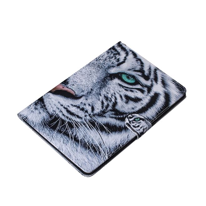 Huawei MatePad T8 Hülle - Smart Kunstleder Case - mit Standfunktion - weisser Tiger