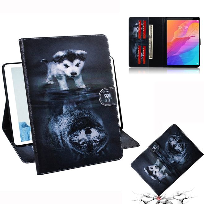 Huawei MatePad T8 Hülle - Smart Kunstleder Case - mit Standfunktion - Wolf