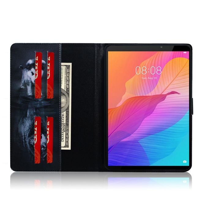 Huawei MatePad T8 Hülle - Smart Kunstleder Case - mit Standfunktion - Wolf