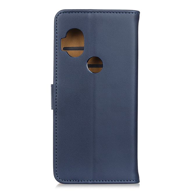 Motorola One Hyper Handy Hülle - Classic II Leder Bookcover Series - blau