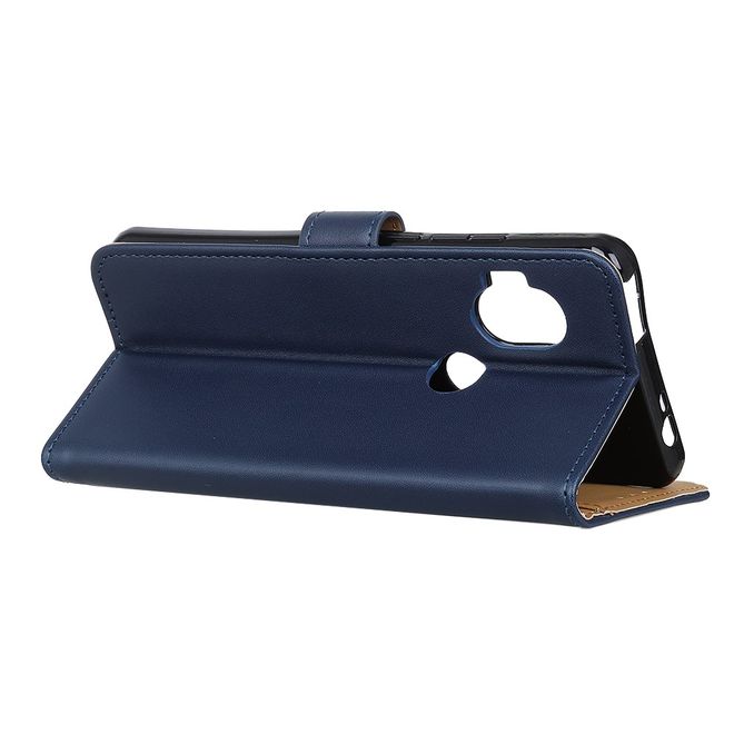 Motorola One Hyper Handy Hülle - Classic II Leder Bookcover Series - blau