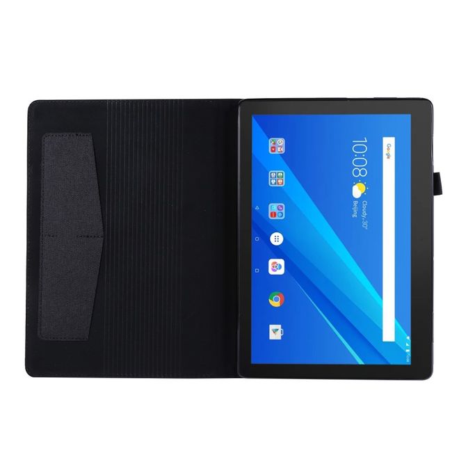 Lenovo Tab E10 Hülle - Case aus Stoff/Kunstleder - mit Standfunktion - schwarz