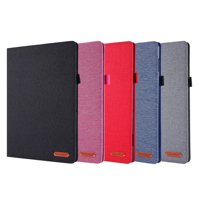 Lenovo Tab E10 Hülle - Case aus Stoff/Kunstleder - mit Standfunktion - schwarz
