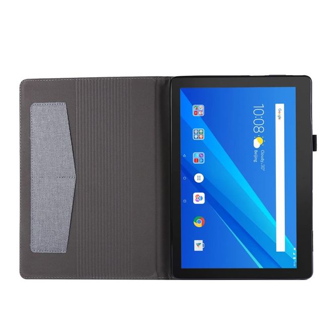 Lenovo Tab E10 Case - Fabric/Synthetic Leather Cover - with Stand Function - Grey