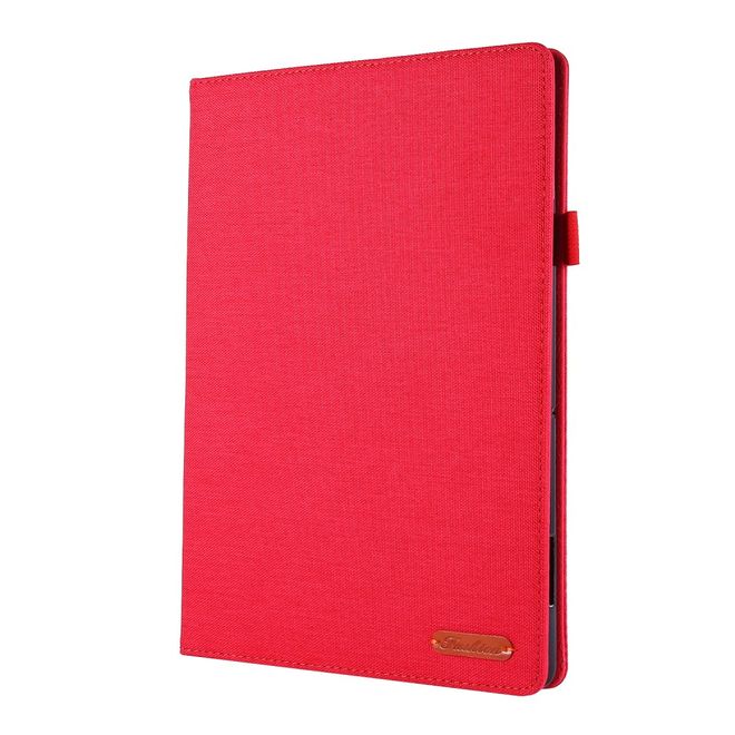 Lenovo Tab E10 Hülle - Case aus Stoff/Kunstleder - mit Standfunktion - rot