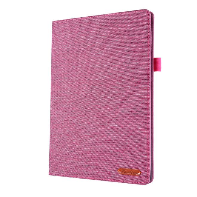 Étui pour Lenovo Tab E10 - Revêtement en tissu/cuir synthétique - Fonction support - Rose