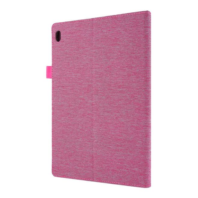 Étui pour Lenovo Tab E10 - Revêtement en tissu/cuir synthétique - Fonction support - Rose